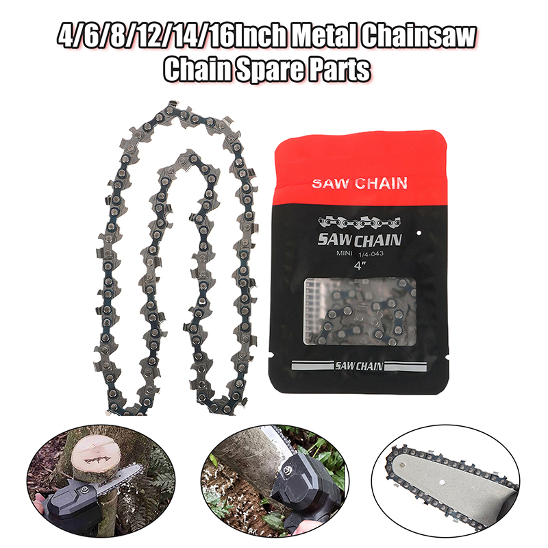 Mini Electric Chainsaw 6 Inch - Versatile 4/6/8/12/14/16 Inch Metal Chainsaw Chains,