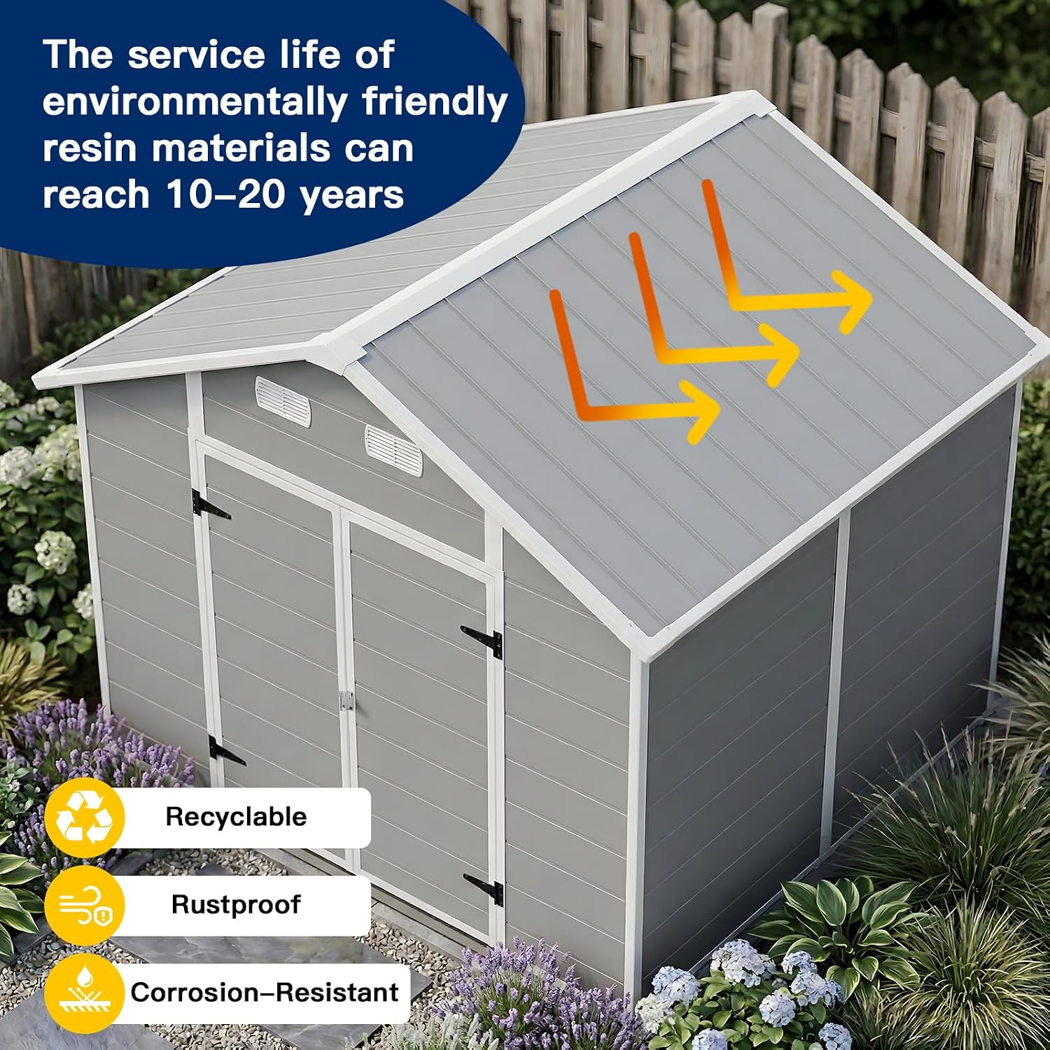 8x6 FT Outdoor Storage Shed wi - Garden Tools 评论和价格