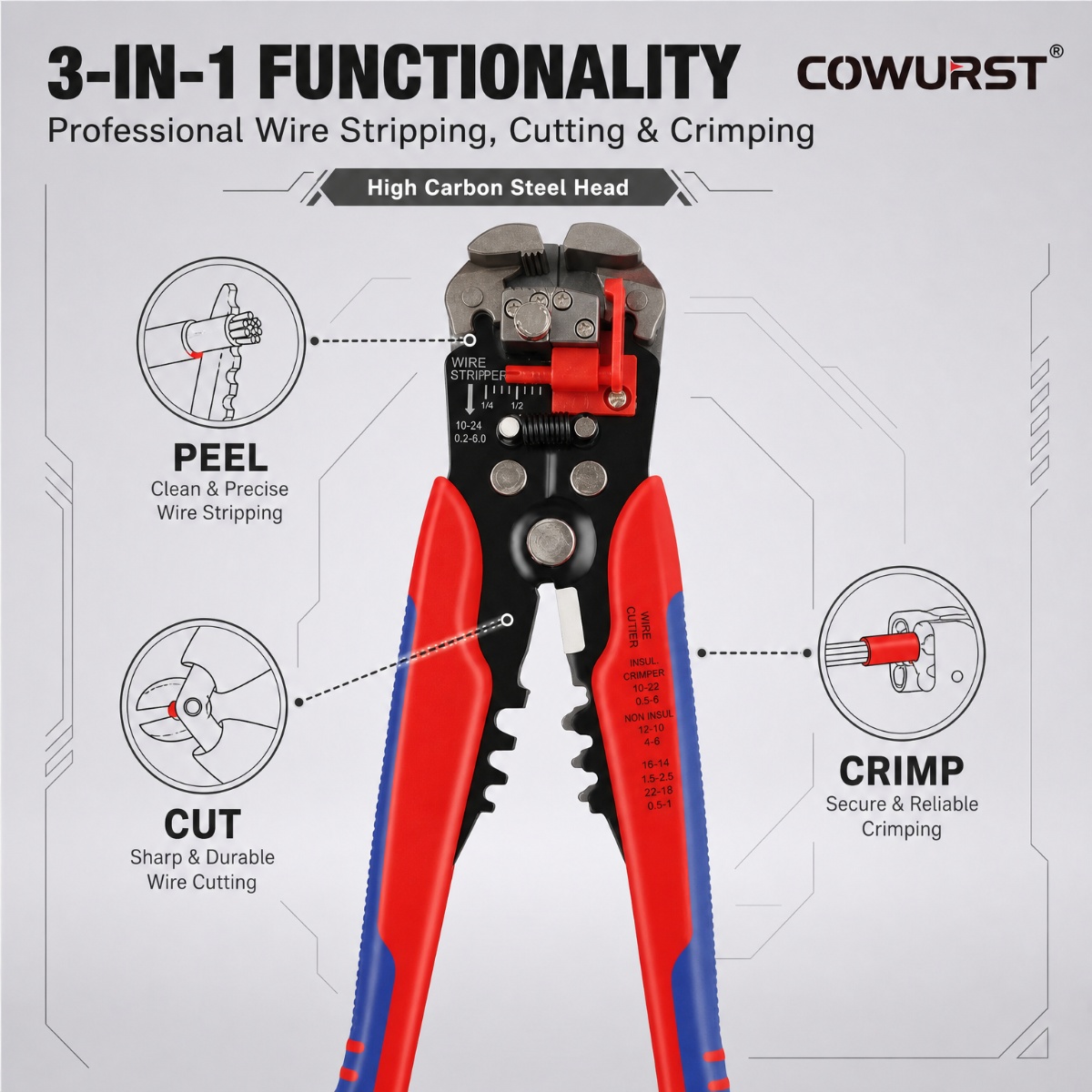 Multifunctional 3 in 1 Wire St - Automatic Wire Stripper Cutter 评论和价格